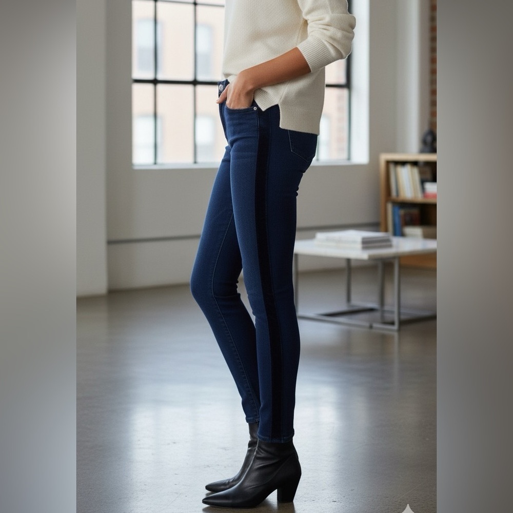 Fidelity Denim "Cher" Sample Velvet Striped Jeans